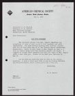 Letter discussing American Chemical Society tour speakers